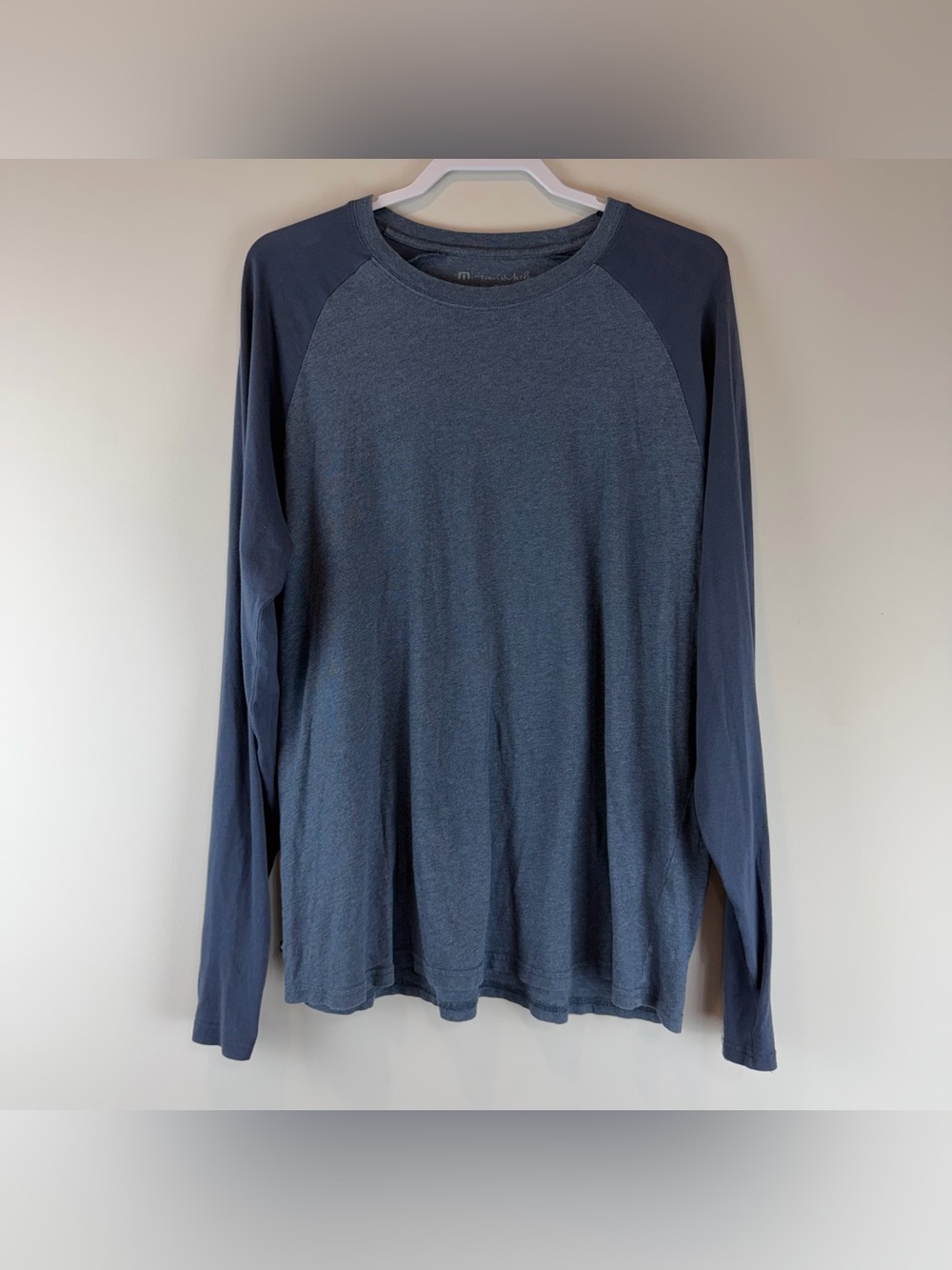 Travis Mathew Blue Long Sleeve 100% Pima Cotton Baseball Tee Shirt Size XL